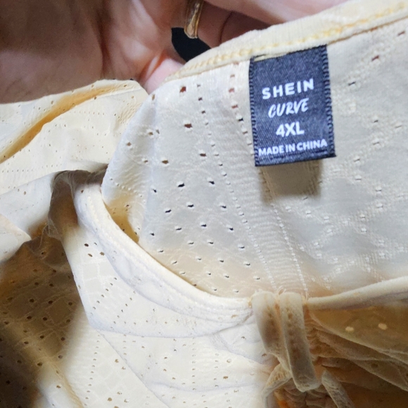 Shein Dusty Pink Detail Puff Sleeve Blouse - Picture 2 of 2